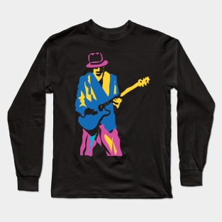 Funny Colorful Rock Guitarist Long Sleeve T-Shirt